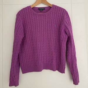 Ralph Lauren purple cable kit cotton sweater